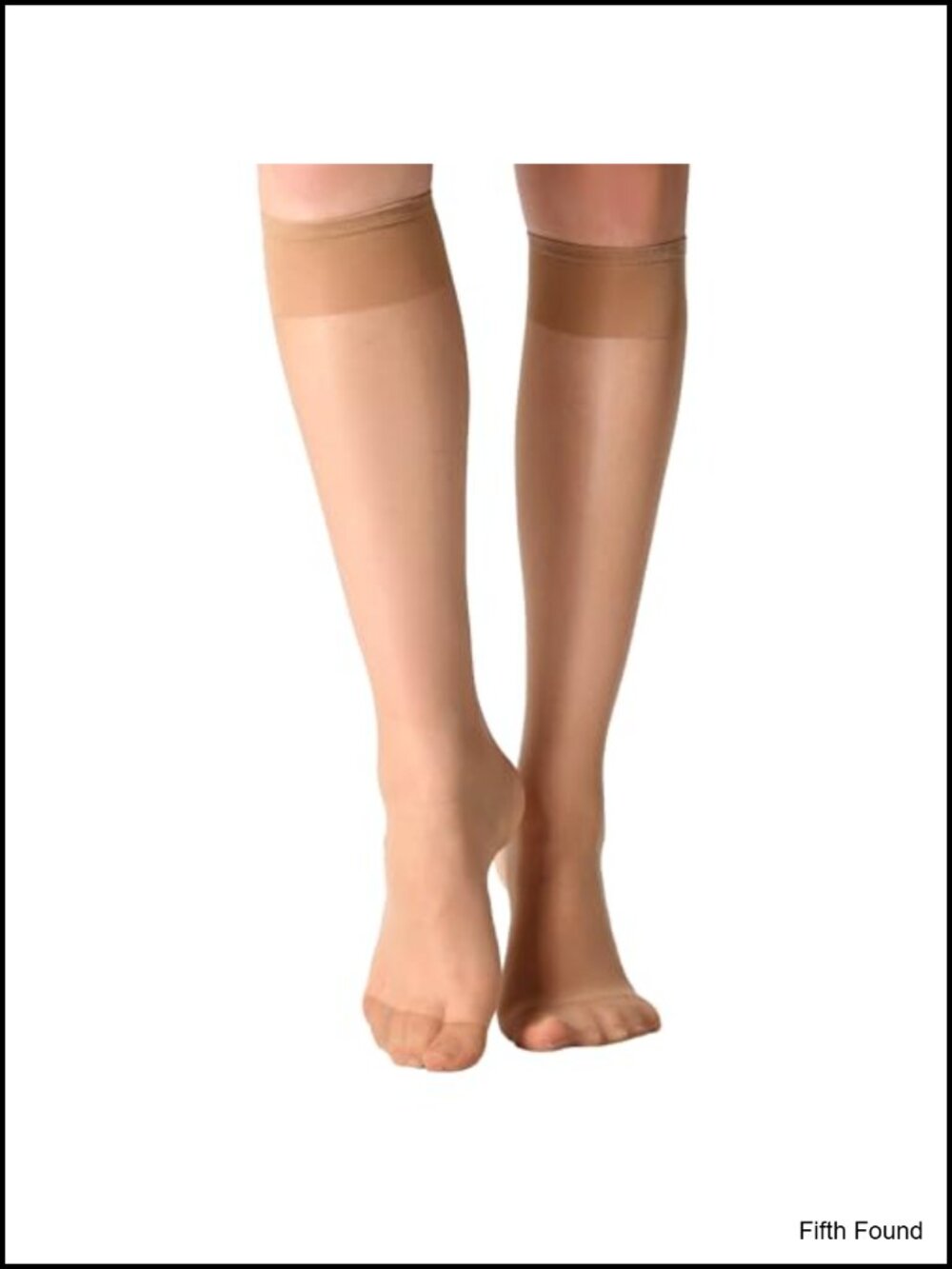 12 Pairs Sheer Knee High Stockings 15D Nylon Elastane Silky Smooth Reinforced